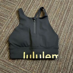 black lululemon long line energy bra
